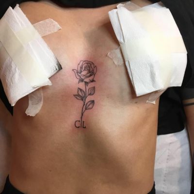 Tattoo rose underboobs